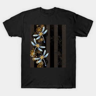 Design with Mechanical Dragonflies ( Steampunk ) T-Shirt